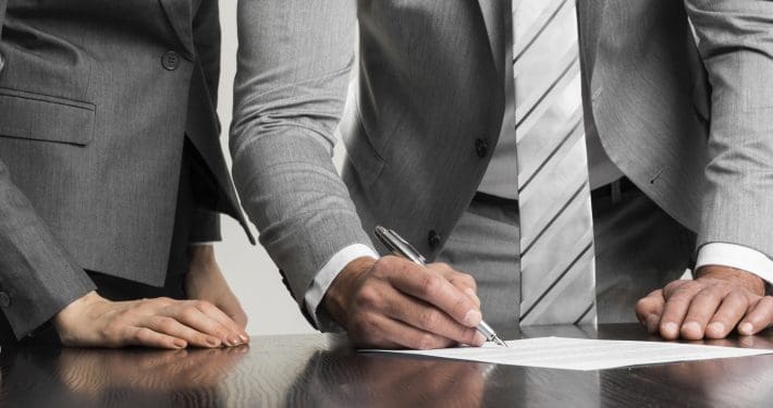 Businessman signing contract