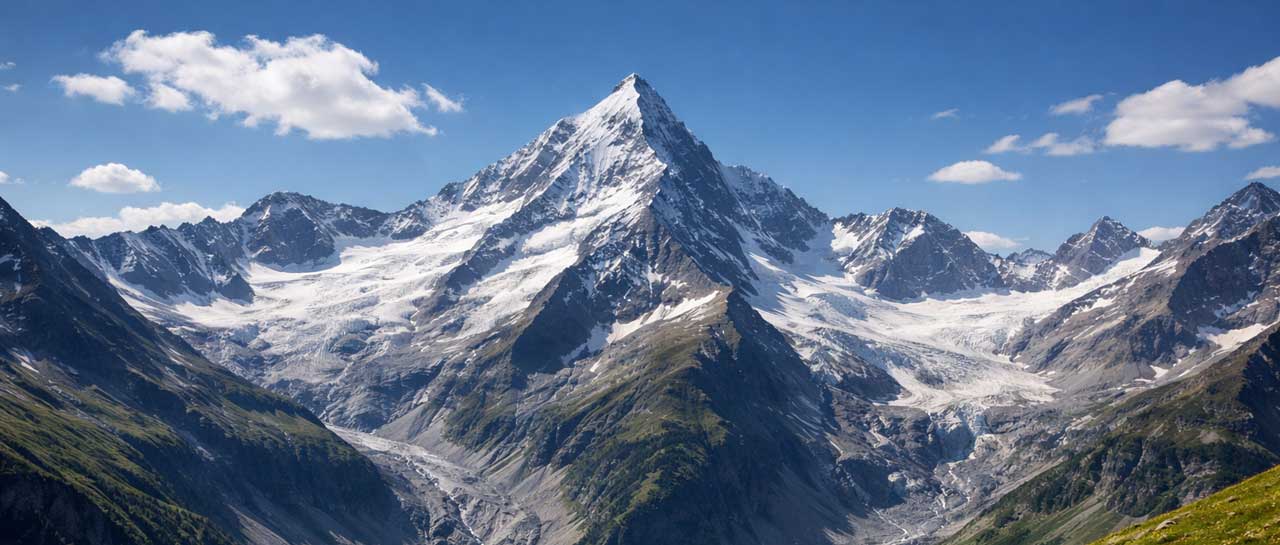 Bild des Großglockner vor Blumenwiese